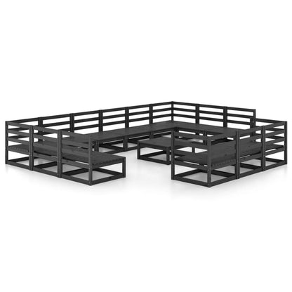 Set Divani da Giardino 14 pz in Legno Massello di Pino