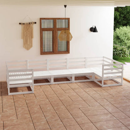Set Salotto da Giardino 7 pz in Legno Massello di Pino