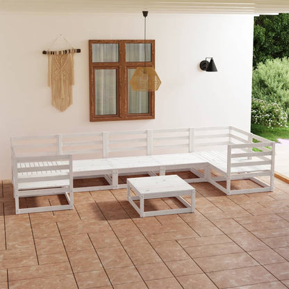 Set Salotto da Giardino 8 pz in Legno Massello di Pino
