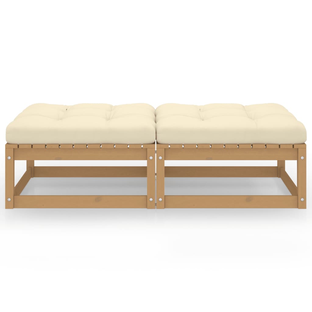 Sgabelli da Giardino con Cuscini 2 pz Legno Massello di Pino