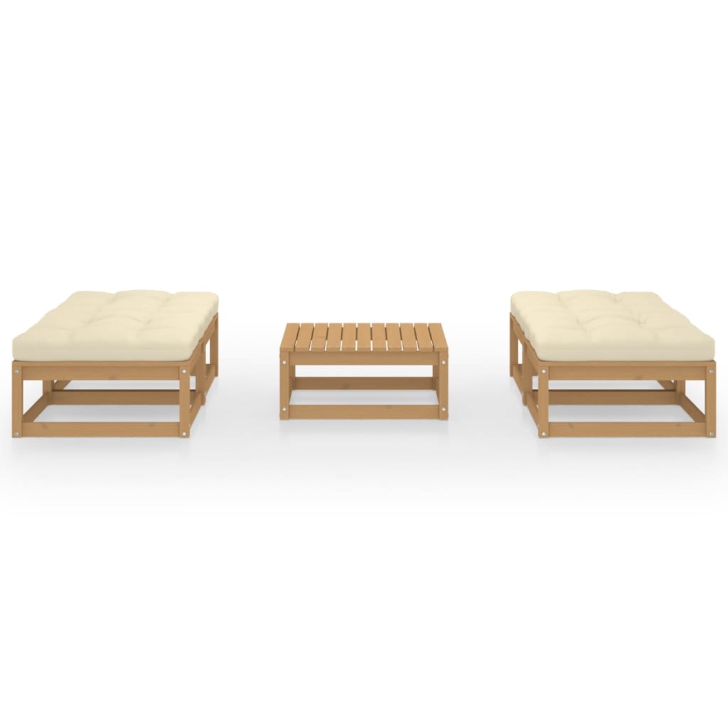 Set Divani da Giardino 5 pz con Cuscini Legno Massello di Pino
