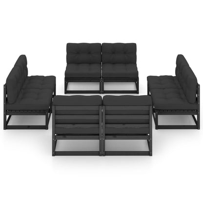 Set Divani da Giardino 8 pz con Cuscini Legno Massello Pino