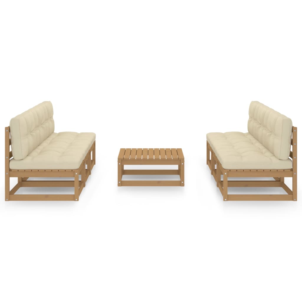 Set Divani da Giardino 7 pz con Cuscini Legno Massello di Pino
