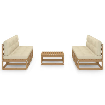 Set Divani da Giardino 7 pz con Cuscini Legno Massello di Pino