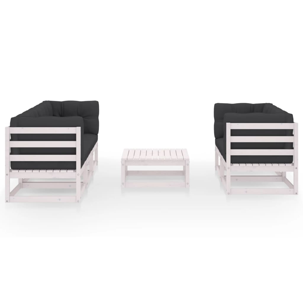 Set Divani da Giardino 6 pz con Cuscini Legno Massello di Pino