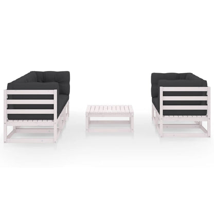 Set Divani da Giardino 6 pz con Cuscini Legno Massello di Pino