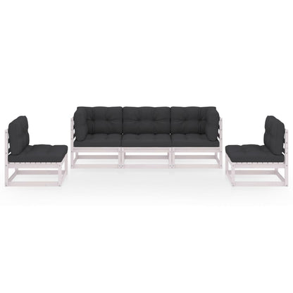 Set Divani da Giardino 5 pz con Cuscini Legno Massello di Pino