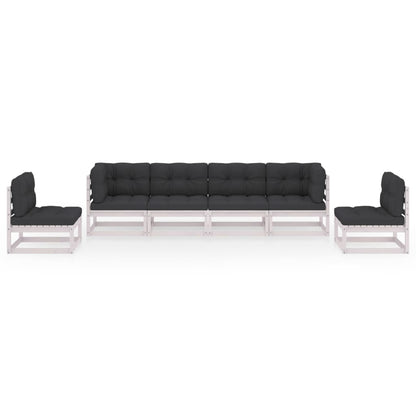 Set Divani da Giardino 6 pz con Cuscini Legno Massello Pino