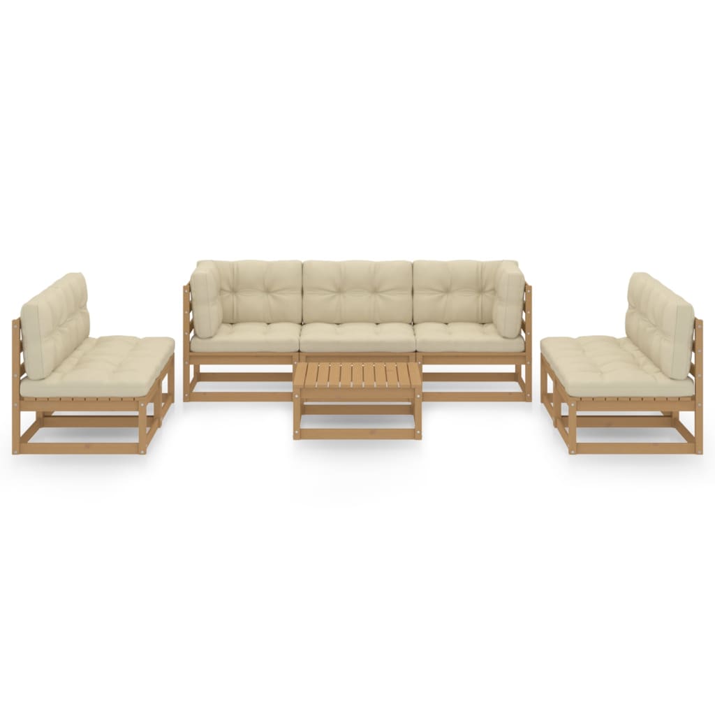 Set Divani da Giardino 8 pz con Cuscini Legno Massello di Pino