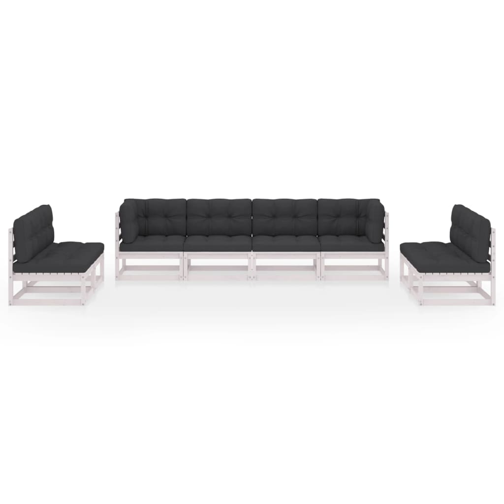 Set Divani da Giardino 8 pz con Cuscini Legno Massello Pino