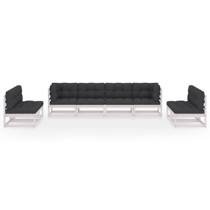 Set Divani da Giardino 8 pz con Cuscini Legno Massello Pino