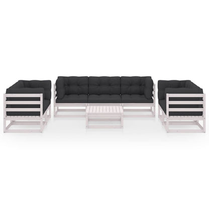 Set Divani da Giardino 8 pz con Cuscini Legno Massello di Pino