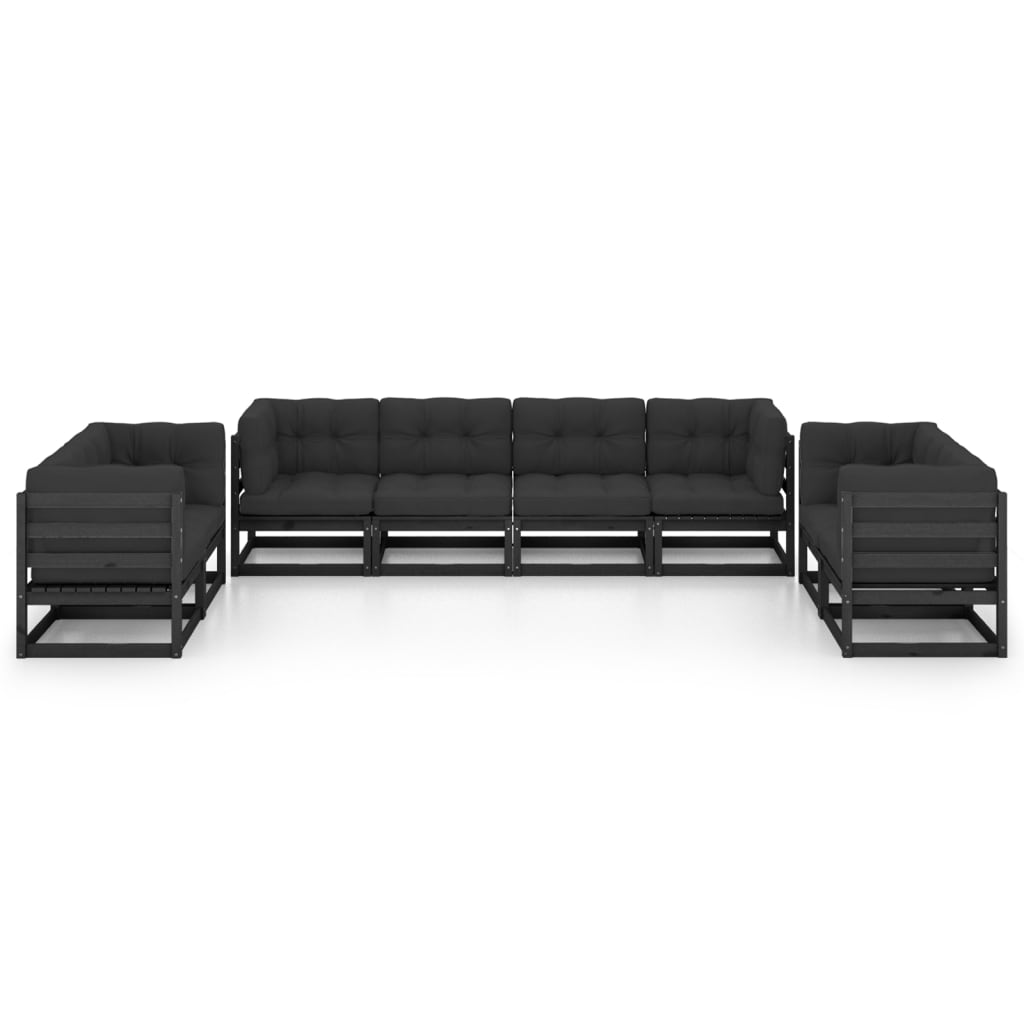 Set Divani da Giardino 8 pz con Cuscini Legno Massello di Pino