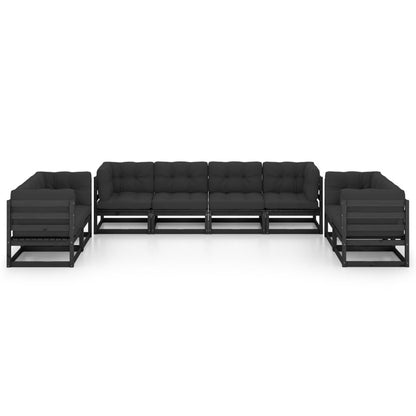 Set Divani da Giardino 8 pz con Cuscini Legno Massello di Pino