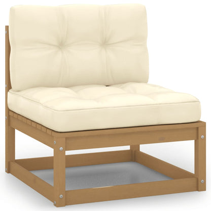 Set Salotto Giardino e Cuscini 8 pz Legno Massello Pino Ambra