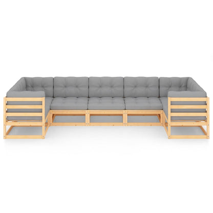 Set Salotto Giardino 7 pz Cuscini Antracite Legno Massello Pino