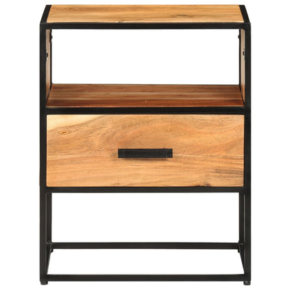 Comodino 40x30x50 cm in Legno Massello di Acacia