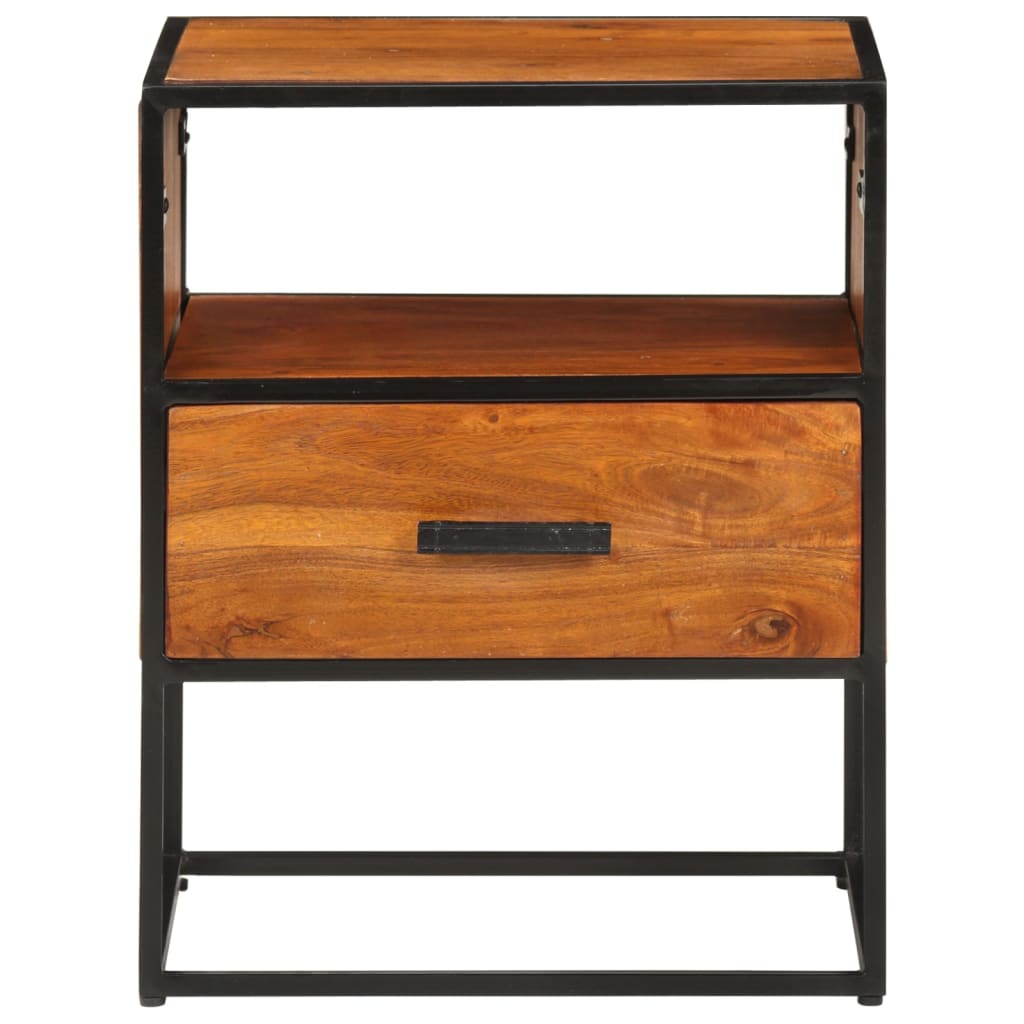 Comodino 40x30x50 cm in Legno Massello di Acacia