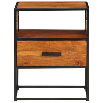 Comodino 40x30x50 cm in Legno Massello di Acacia