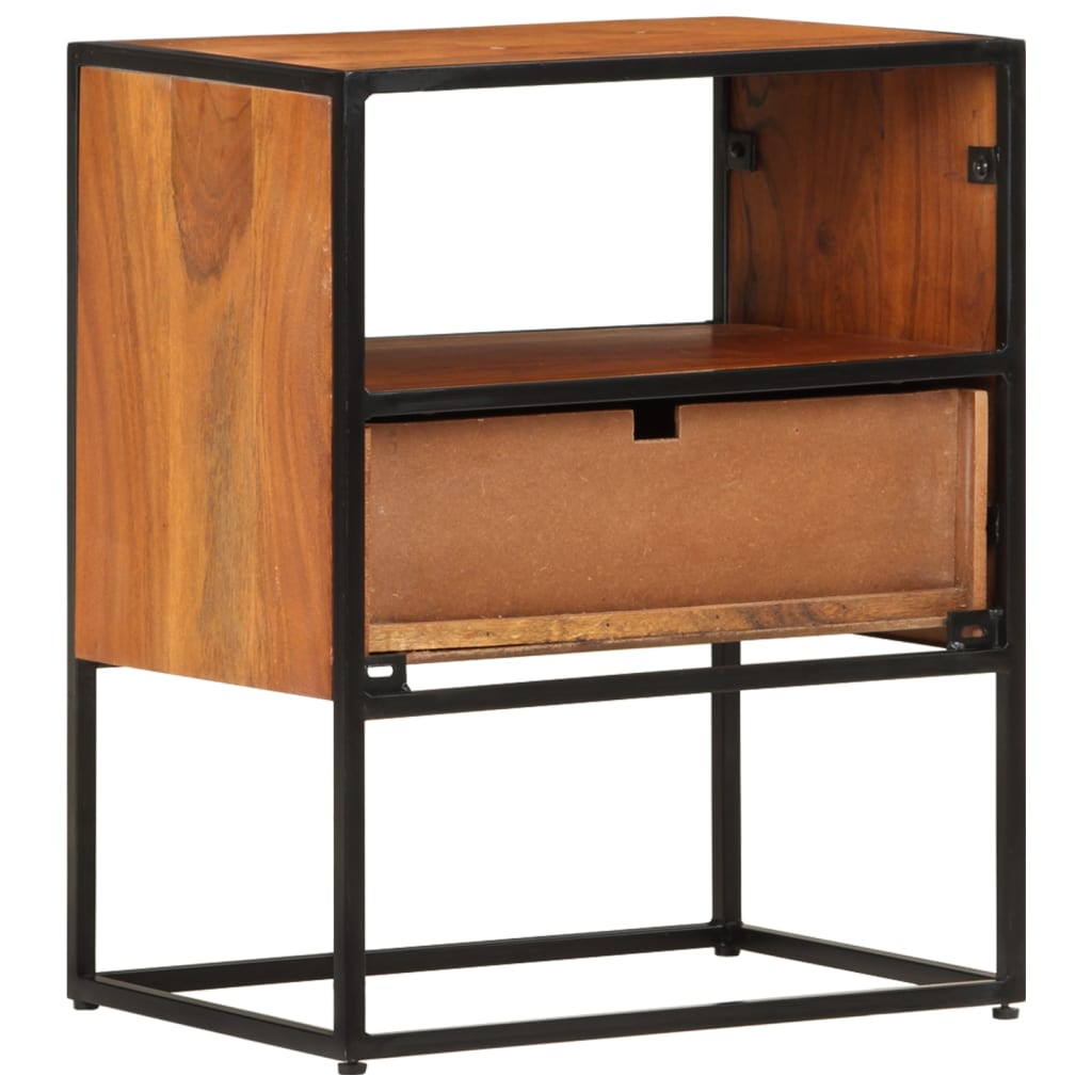 Comodino 40x30x50 cm in Legno Massello di Acacia
