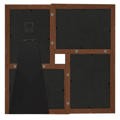 Cornice Multipla per 4 Foto 10x15cm Marrone Scuro in MDF