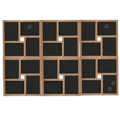 Cornice per Collage per 24x(13x18cm) Foto Marrone Chiaro in MDF
