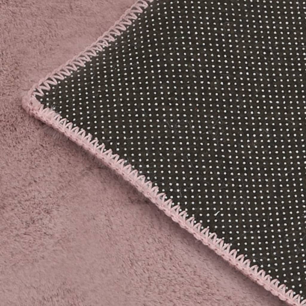 Tappeto in Pelliccia di Coniglio Finto 180x270 cm Rosa Anticato