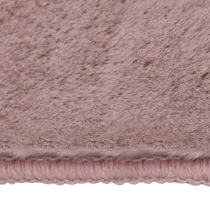 Tappeto in Pelliccia di Coniglio Finto 180x270 cm Rosa Anticato