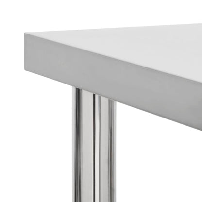 Tavolo da Lavoro Cucina con Ruote 80x45x85 cm in Acciaio Inox