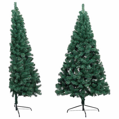 Albero di Natale a MetÃ  Preilluminato con Palline Verde 150 cm