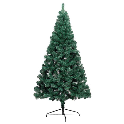 Albero di Natale a MetÃ  Preilluminato con Palline Verde 150 cm
