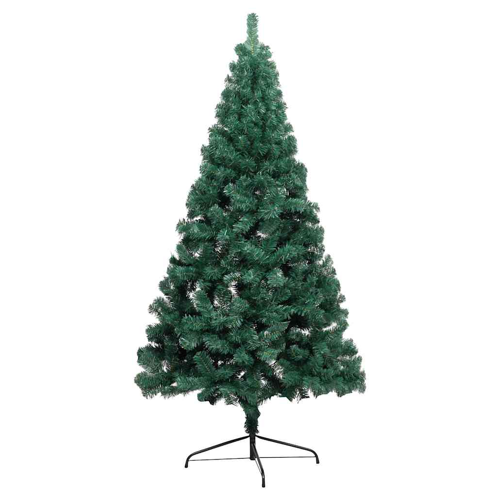 Set Albero Natale Artificiale a Metà LED e Palline Verde 240cm