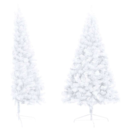 Set Albero Natale Artificiale a MetÃ  LED Palline Bianco 150cm