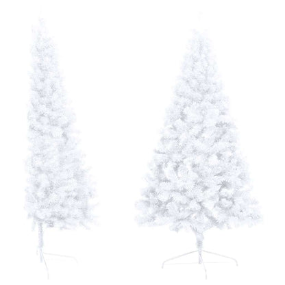 Set Albero Natale Artificiale a MetÃ  LED Palline Bianco 180cm