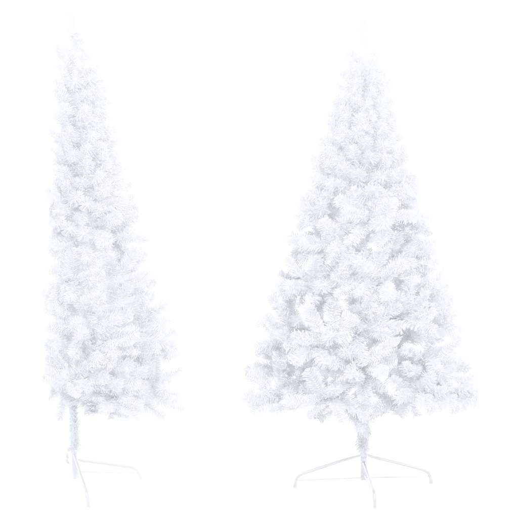 Set Albero Natale Artificiale a MetÃ  LED Palline Bianco 210cm