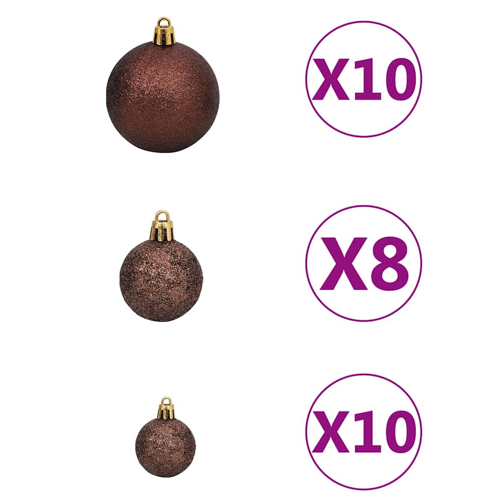 Albero di Natale Preilluminato con Palline 180 cm 620 Rami