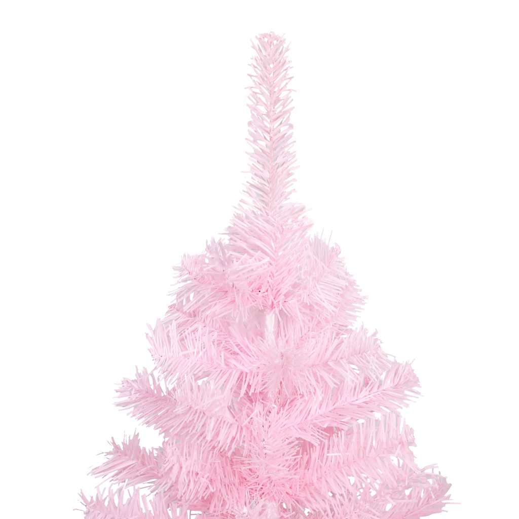 Albero di Natale Preilluminato con Palline Rosa 240 cm PVC