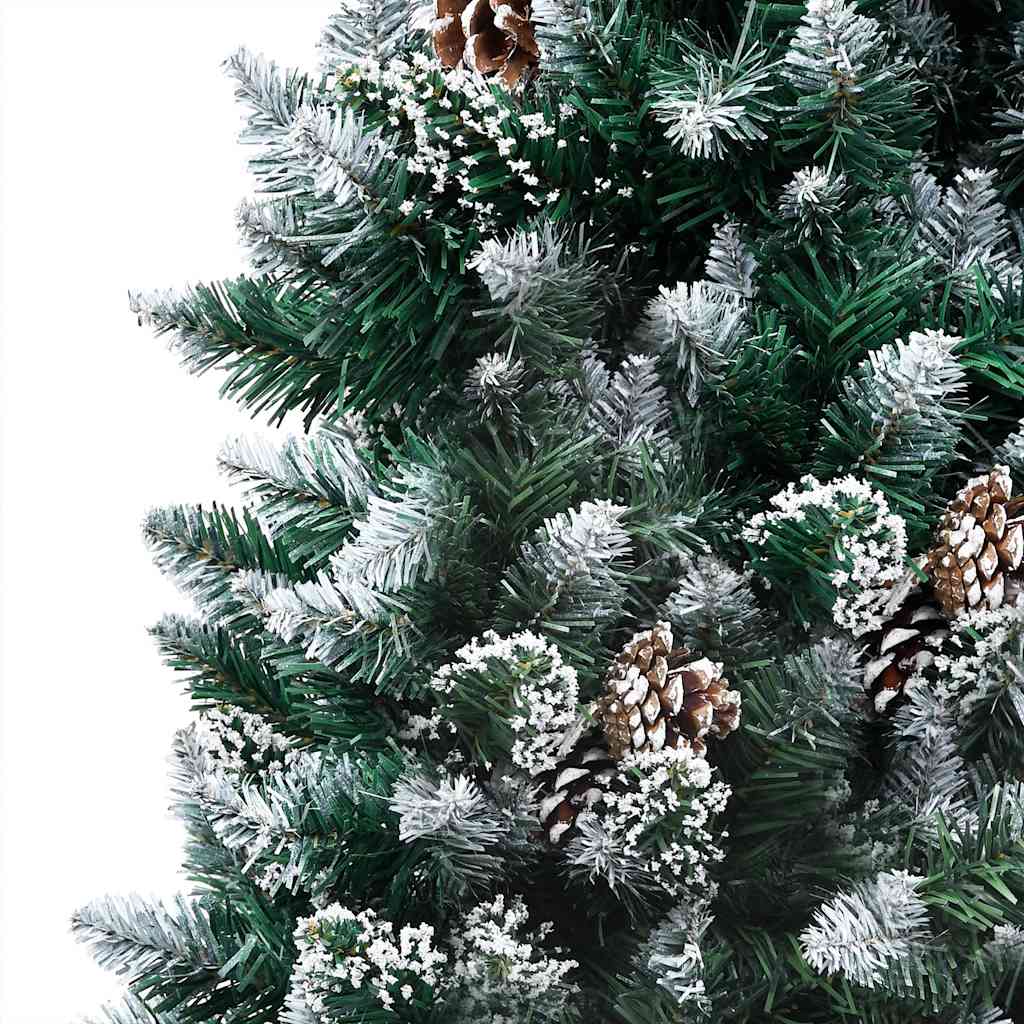 Albero di Natale Artificiale con LED e Set di Palline e Pigne 180 cm