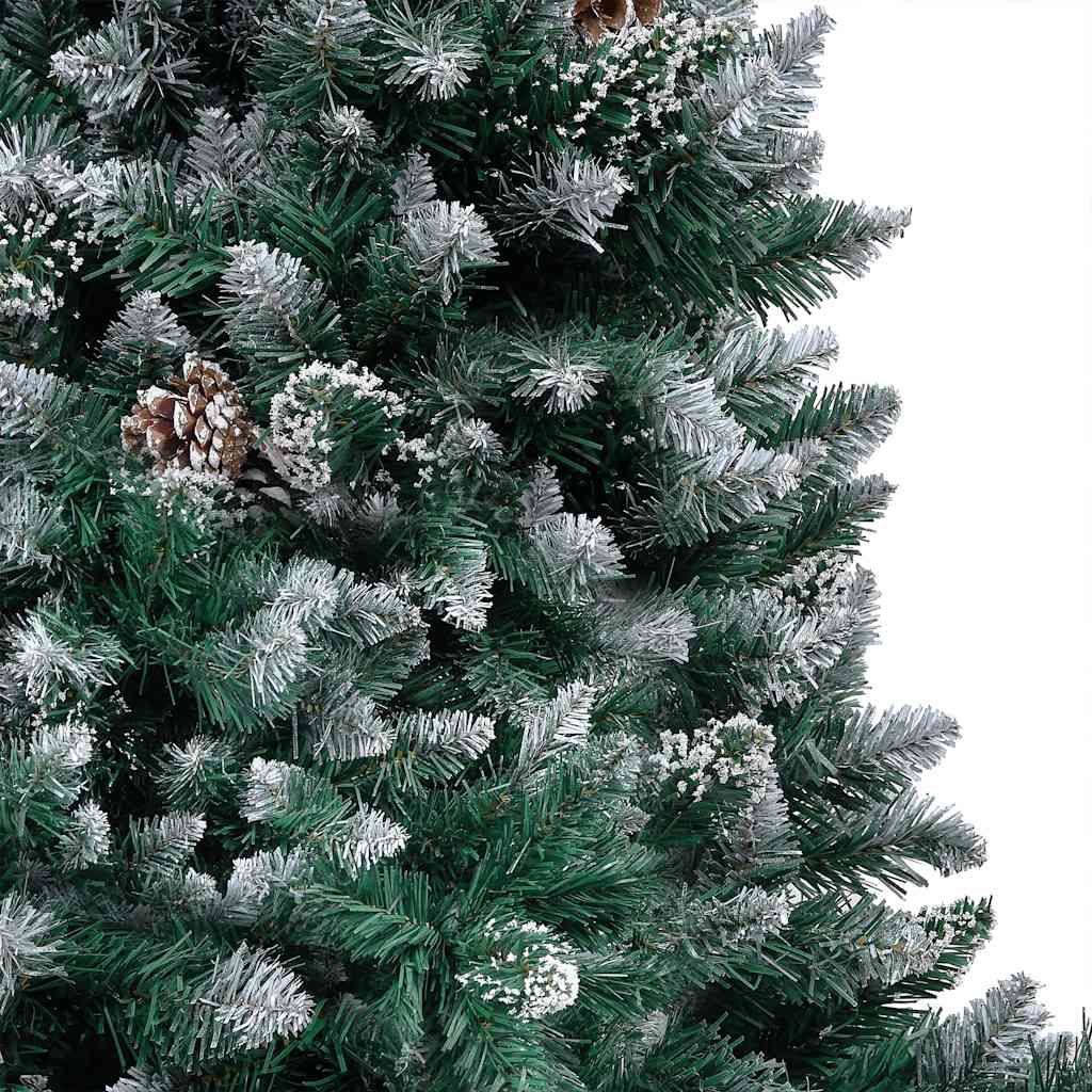 Albero di Natale Preilluminato con Palline e Pigne 210 cm
