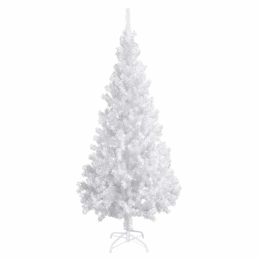 Albero di Natale Preilluminato con Palline Bianco 180 cm PVC