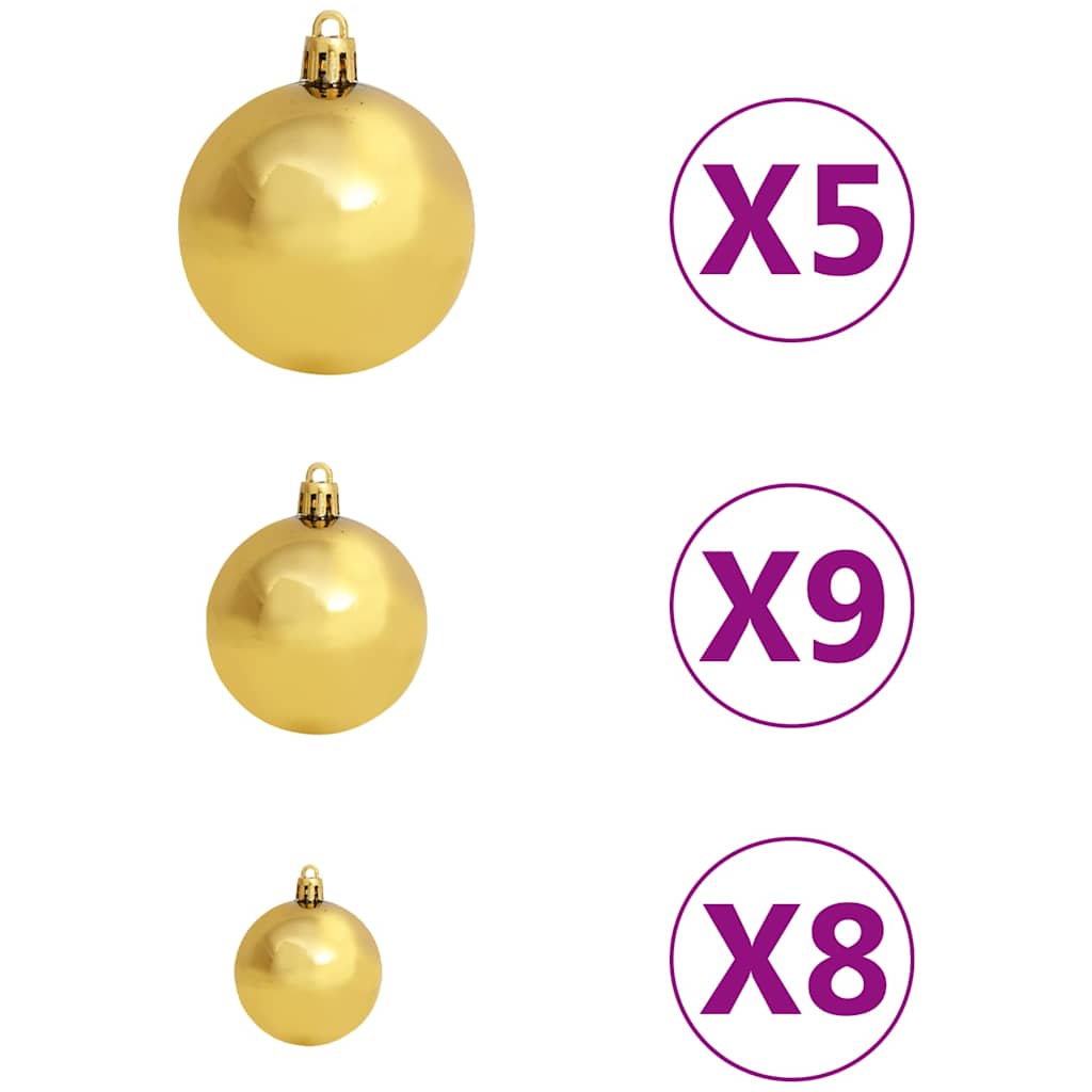 Albero di Natale Preilluminato con Palline Verde 90 cm