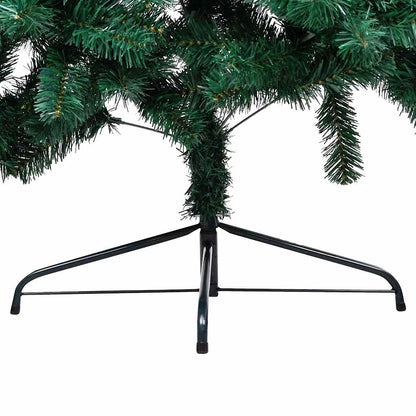 Albero di Natale a MetÃ  Preilluminato con Palline Verde 180 cm