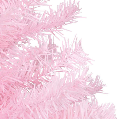 Albero di Natale Preilluminato con Palline Rosa 120 cm PVC