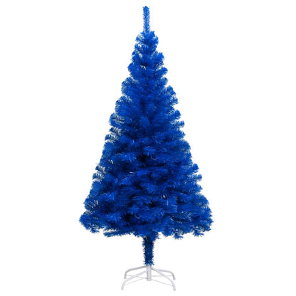Albero di Natale Preilluminato con Palline Blu 210 cm PVC