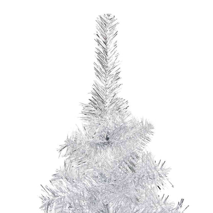 Albero di Natale Preilluminato con Palline Argento 180 cm PET