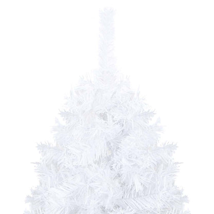 Albero di Natale Preilluminato con Palline Bianco 210 cm PVC
