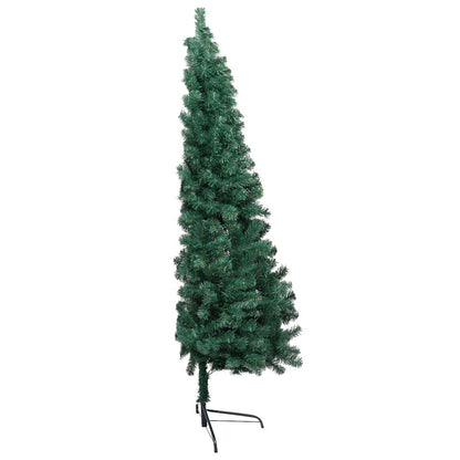 Albero di Natale a MetÃ  Preilluminato con Palline Verde 240 cm