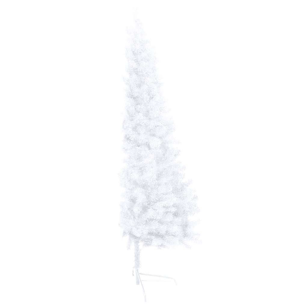 Albero di Natale a MetÃ  Preilluminato con Palline Bianco 180 cm