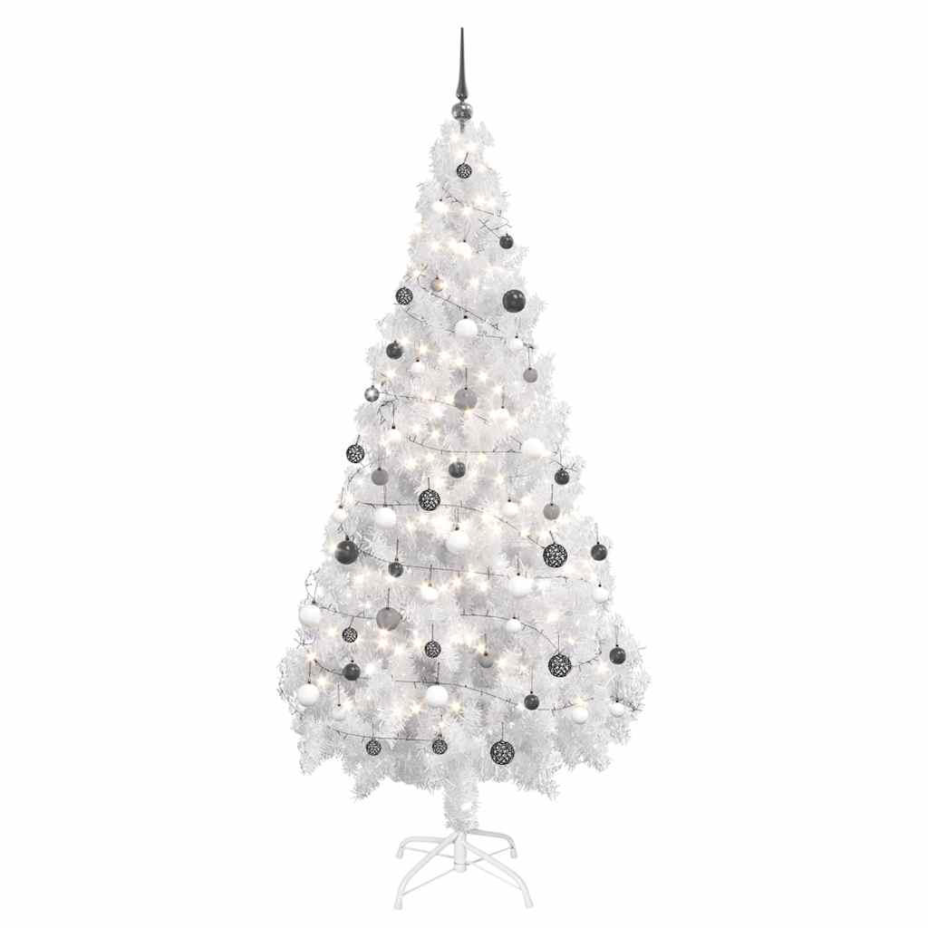 Albero di Natale Preilluminato con Palline 180 cm 620 Rami