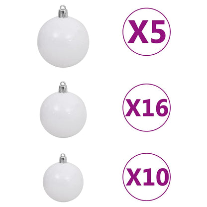 Albero di Natale Preilluminato con Palline 180 cm 620 Rami